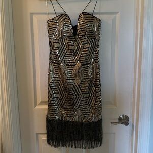 Sequins Dress with Fringe